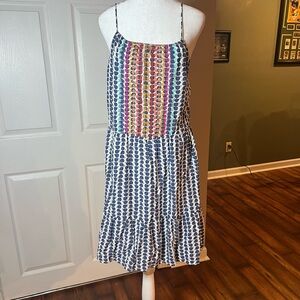 THML Women's Size M Dotted Embroidered Short Dress Boho Summer Casual